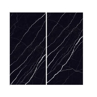 2023 grandes dalles de carreaux muraux vague noir 1600*3200*12mm carreaux de dalle émaillée polie en porcelaine pour fond de vie finition brillante