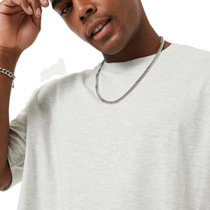 Haute qualité 100% coton col rond manches courtes transfert de chaleur imprimé plaine coupe ample goutte épaule lourd T-shirt hommes - Product Image 3