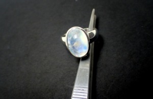 แหวนเงินแท้ลาย925อัญมณีมูนสโตนธรรมชาติสำหรับวันเกิดวันครบรอบแต่งงานปาร์ตี้ของขวัญสำหรับผู้หญิง - Product Image 3