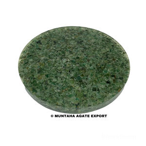 Sous-verres en orgonite Aventurine verte faits à la main nouvel article Protection EMF sous-verres en pierres précieuses de Muntaha Agate - Product Image 2