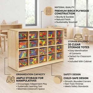 Mueble de Almacenamiento Sólido Montessori para Guardería y Preescolar, Organizador de Mobiliario para Estancias Infantiles, Casillero Escolar y Unidad de Almacenamiento para Aulas - Product Image 2