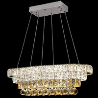 Lampe de salle à manger en cristal pendentif de haute qualité simple personnalité créative moderne salle à manger pendentif bar lustre en cristal rectangulaire