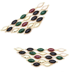 Conector de piedras preciosas de marquesa de Calcedonia Rosa-Tamaño de piedra 10x14mm, Conector de doble fianza de piedra facetada hecha a mano de plata esterlina - Product Image 6