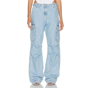 Pantalon cargo femme OEM, coupe décontractée personnalisée, tissu durable en mélange de coton avec poches utilitaires pour un usage quotidien et les activités de plein air - Product Image 4