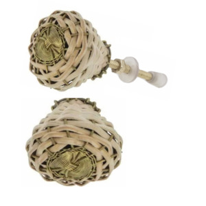 Tiradores de cajón de Metal tejidos de bambú hechos a mano, tirador y manija Retro Vintage moderno para cocina, dormitorio y baño, uso de tocador - Product Image 2