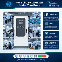 Nouvelle station de recharge rapide pour voitures électriques universelle 80 kW DC avec équilibrage dynamique de la charge, étanche IP54, pour usage commercial en extérieur