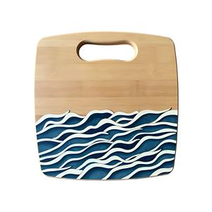 Tabla de queso de resina de bambú Premium, tabla de corte Rectangular oceánica, tabla de entretenimiento ecológica, regalo de cumpleaños para amantes del mar - Product Image 1