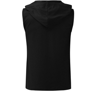 Men's High Quality <b>Sleeveless</b> Pullover <b>Hoodie</b> Custom Summer Athletic Gym Prints New Plain Fleece Hooded Collar for Winter - Product Image 6