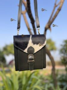 Sac à bandoulière en fourrure de vache à motif occidental, élégant, sac à bandoulière en cuir de vachette, fourrure de luxe, haute qualité, multi-usages, sac bohème - Product Image 2