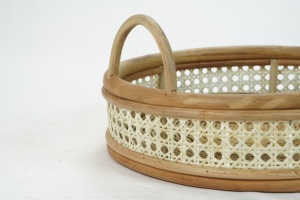 Bandejas de ratán de alta calidad, juego de mesa para servir, organizador de bandeja de cocina de diseño personalizado Natural decorativo - Product Image 3