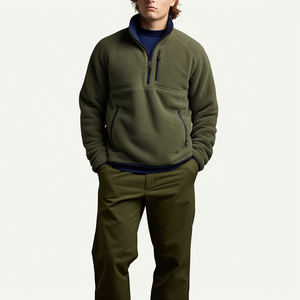 Sudadera con capucha de lana con logotipo personalizado, Jersey cálido y cremallera, venta al por mayor de fábrica OEM, ropa de calle de invierno Unisex para hombres y mujeres - Product Image 3