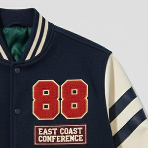 Chaqueta Varsity Personalizada con Bordado Chenille, Chaqueta Universitaria Vintage para Hombre, Chaqueta Letterman con Botones para Hombre - Product Image 6