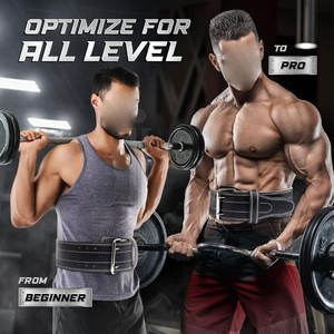 Cinturón ajustable de piel de vaca para levantamiento de pesas para hombres Cinturón de levantamiento de pesas informal de moda al por mayor - Product Image 3