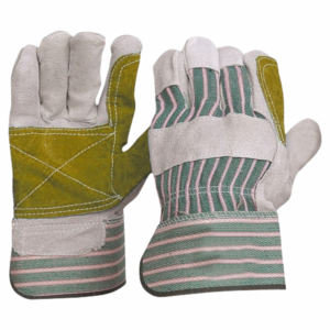 Guantes de cuero dividido de piel de vaca reforzada de alta resistencia Pulgar recto Guantes de protección personal de seguridad reflectantes de alta resistencia - Product Image 5