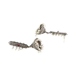 Fabricant de bijoux indiens de haute qualité Jhumka boucles d'oreilles cristal oxydé Jhumki goutte boucle d'oreille pour les femmes bijoux de mode à la mode - Product Image 6