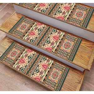 Ethnic Pattern Printed Rug: Kilim Design, Boho, Modern, Colorful, Stair Rug,With Pile Soft Rug - Product Image 1