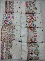 Tissu en voile de coton 100 % non tissé, respirant, brodé, de poids moyen, antistatique, anti-déchirure, jacquard, style floral, pour vêtements d'été