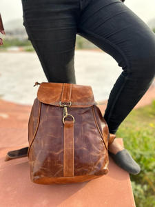 Nouveau design de sac à dos en cuir pleine fleur crunch sac à dos multi-usages de style vintage sac en cuir véritable Offre Spéciale produit en vrac en gros - Product Image 3