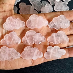 Pierres précieuses en vrac Rose Quartz forme rose pour la fabrication de bijoux pierres de guérison en cristal nuage sculpture pour la décoration de la maison - Product Image 3