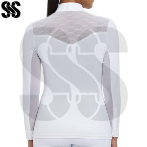 Chemises d'équitation pour femmes de qualité supérieure légères, ajustement confortable, tissu respirant, absorbant la transpiration pour les sports équestres - Product Image 2