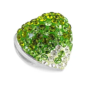 Broche de Corazón de Cristal Verde Elegante para Mujer, Joyería de Moda de Aleación Chapada para Fiesta, Regalo de Boda para Niños - Product Image 2