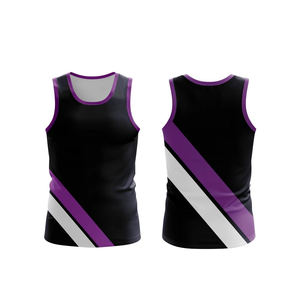 Venta al por mayor logotipo personalizado cómodo impreso color hombres casual 100% poliéster transpirable camisetas sin mangas 3D sublimación impresa camisas - Product Image 5