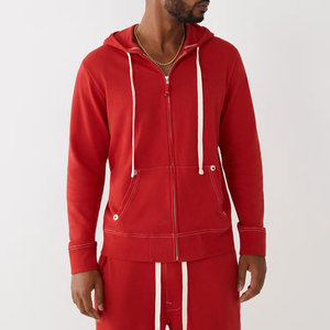 Ensembles de survêtements streetwear personnalisés vintage, comprenant un sweat à capuche et un pantalon de survêtement évasé imprimé, coupe classique, en molleton de coton léger - Product Image 6