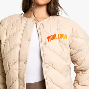 Blousons d'hiver matelassés en nylon tricoté imperméable uni pour femmes 2026 - Product Image 5