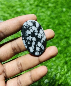 Lote de cabujón de obsidiana de copo de nieve de grado AAA para hacer joyas, piedras preciosas hechas a mano con forma de mezcla suelta, lote de piedras preciosas al por mayor - Product Image 6