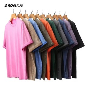 Wholesale 230g Organic 100% Cotton Custom Logo <b>Men's</b> T-shirts Drop Shoulder Oversized Fashion Loose Fit Printed T-shirt for <b>men</b> - Product Image 6