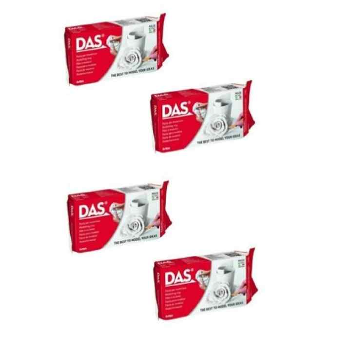 Das White Ceramic Clay Dough 4x500 Gr (4 PIECES 500 GR CLAY)