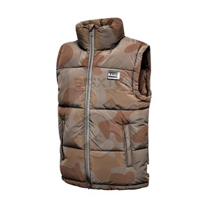 Chaqueta de chaleco acolchada para hombre con bolsillos con cremallera de cuello alto aislado para actividades al aire libre de temporada de invierno en clima frío - Product Image 3
