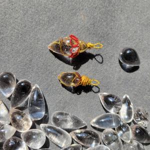 เครื่องประดับแฟชั่นทรงรีทรงรีสลักลายนูนทรงรีจี้พื้นบ้านทำจากหินควอตซ์ธรรมชาติที่ชัดเจน - Product Image 4