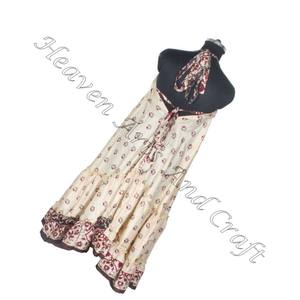 Robes indiennes en soie Vintage faites à la main, vêtements tendance d'été et de plage, robe longue pour filles - Product Image 2