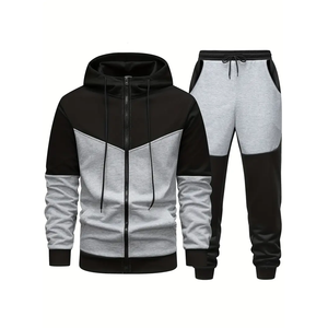 High Quality 100% Cotton Material Hooded Casual Men Tracksuit Zipper Fly Heavyweight & Comfortable <b>Cheap</b> Price - Product Image 1