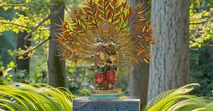 Grande statue moderne Radha Krishna idole en laiton fait à la main Sculpture hindoue Figurine Turquoise travail pour mariages anniversaires Diwali - Product Image 5