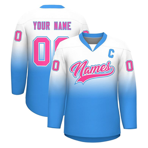 Jersey de hockey transpirable Nombre del equipo de alta calidad 100% Uniformes de hockey de poliéster Nuevo diseño Jerseys de hockey personalizados - Product Image 1