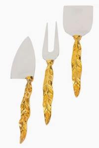 Juego de servidores de queso minimalistas de acero inoxidable con mango de madera, estilo elegante - Product Image 4