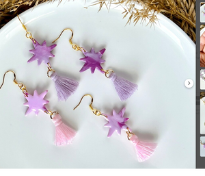 ต่างหูดอกไม้/พืชวิทยาครีม,ต่างหูขอบ,ต่างหูยาว,เรขาคณิต,ของขวัญสําหรับผู้หญิงต่างหูพู่ขอบ - ทอง - ยาว - Product Image 1