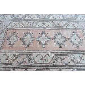 Tapis turc vintage, tapis de 5,2 x 8 pieds, grand tapis gris de style sud-ouest - Product Image 4