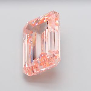 Diamant de laboratoire cultivé CVD de 15 carats, rose intense fantaisie, taille émeraude, VVS2, certifié IGI - Product Image 2