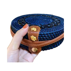Wholesale Price For Handwoven Natural Rattan Handbag From Vigifarm Factory Unique Design For Travelling Gifts Decor