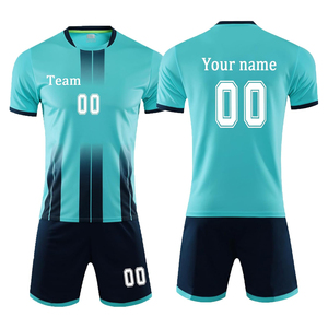 Maillot de football à manches courtes en polyester 100% de haute qualité personnalisé ensembles d'uniformes de football Logo personnalisable extensible respirant tout - Product Image 3