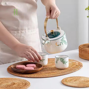 Plaques de chargeur en rotin tissées à la mode napperon en rotin Boho OEM vente à chaud napperon plaque de chargeur en osier à faible quantité minimale de commande - Product Image 3