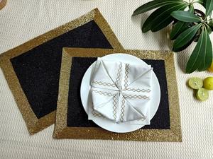 Luxury <b>Seed</b> Beads Embroidery Placemat for Home Restaurants & Hotels-Eco-Friendly Customizable - Product Image 2