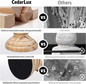 <b>Candle</b> Holder for <b>Pillar</b> <b>Candle</b> Set of 3, Farmhouse Wood <b>Candle</b> Holder, Rustic Wooden <b>Candle</b> Stand, Vintage <b>Tall</b> <b>Candle</b> Stand - Product Image 3