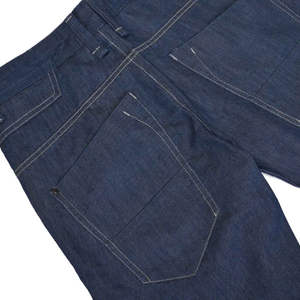 Jeans en denim noir slim à coupe droite, taille haute, boutonné, tissé, écologique, pour homme, design de logo personnalisé, prix bas - Product Image 3