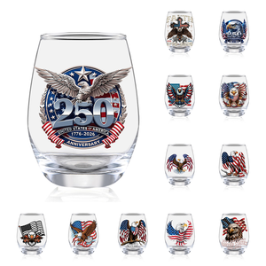 Vaso <span class=keywords><strong>de</strong></span> Vino sin Tallo <span class=keywords><strong>de</strong></span> 12 oz, Irrompible, <span class=keywords><strong>de</strong></span> Grado Alimenticio, con la Bandera <span class=keywords><strong>de</strong></span> EE. UU. para el 250 Aniversario del Día <span class=keywords><strong>de</strong></span> la Independencia Americana, OEM/ODM - Product Image 1