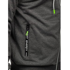 Sweat à capuche en tissu polaire 100% coton pour hommes, manches longues, poids lourd épais, personnalisé imprimé thermique brodé - Product Image 3