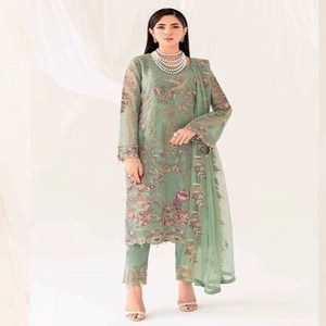 ชุดเดรสชีฟองสุดหรูคอลเลคชั่นผ้าชีฟอง3ชิ้นสำหรับงานเทศกาลงานแต่งงานและงานแต่ง - Product Image 4